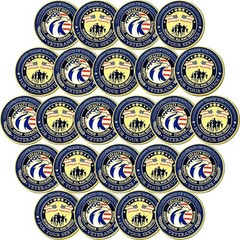 24 Pcs Military Veteran Challenge Coins Thank You for Your Service Coins Veteran