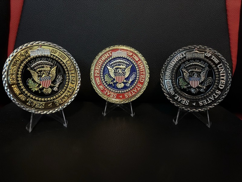 President Trumps Challenge Coin Set. This Is All Three Of The Versions. gallery
