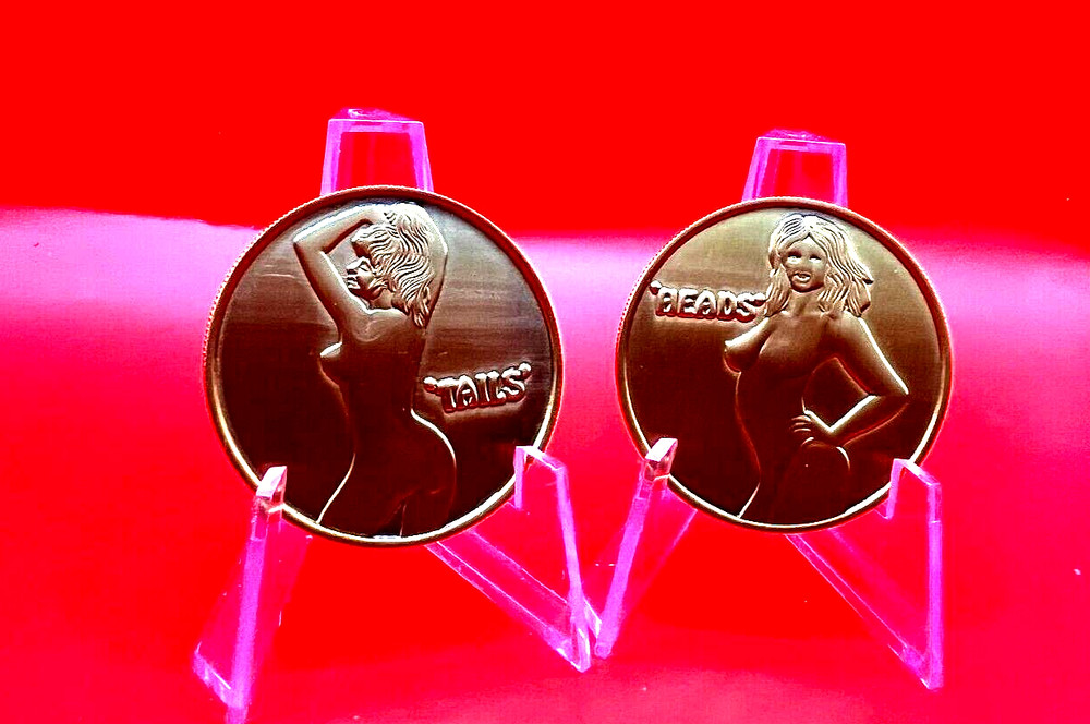 Sexy Lady Heads or Tails Flip Challenge Coin (SHIPS FROM USA)