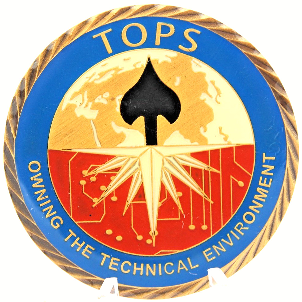 CIA TOPS Owning Technical Environment Spade Challenge Coin 1.75" Copper