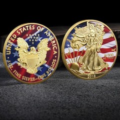 Coin US Statue of Liberty Challenge Coins Painted America Collectible 1oz Fine