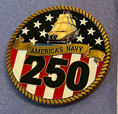 NEW U.S. Navy 250th Anniversary Challenge Coin + Clear Plastic Sleeve Holder