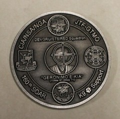 Operation NEPTUNE SPEAR Navy Silver Toned Challenge Coin / Seal Team 6 / 160th