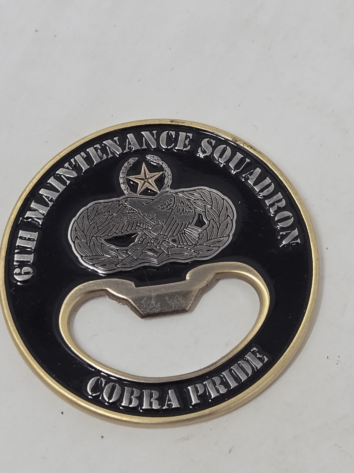 6th Maintenance Squadron Bottle Opener Challenge Coin 2" Cobra Pride gallery