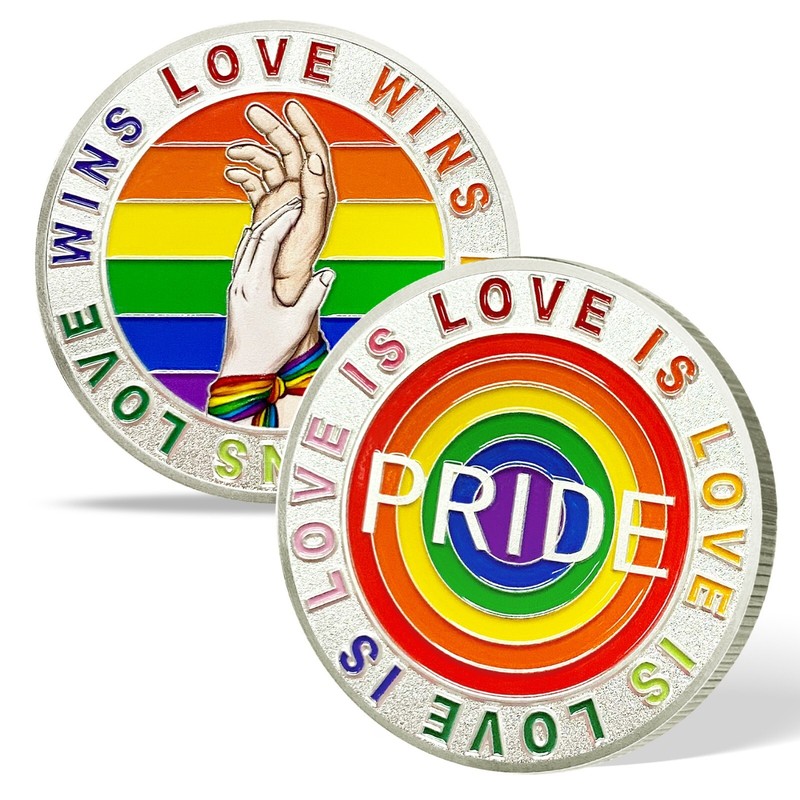Rainbow Flag Gay Pride Challenge Coin LGBTQ Gay Lesbian Marriage Equality Gifts gallery