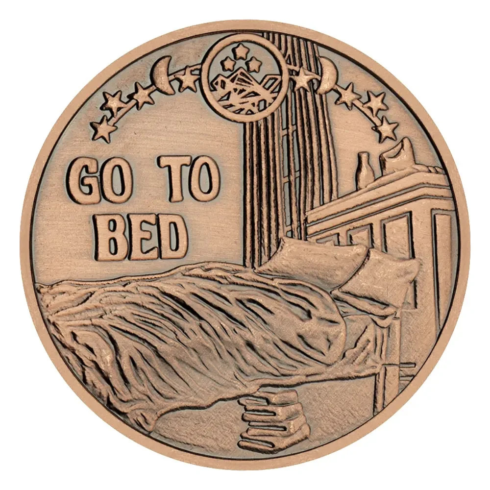 2025 New Style Copper Plated Decision Coin Go To Bed or One More Chapter Coin gallery