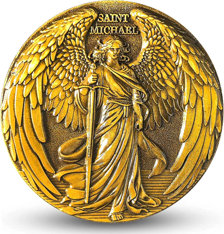 The Archangel Saint Michael Challenge Coin for Christian Protection and Strength gallery