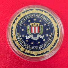 United States Department Of Justice FBI Challenge Coin Comes In Clear Capsule