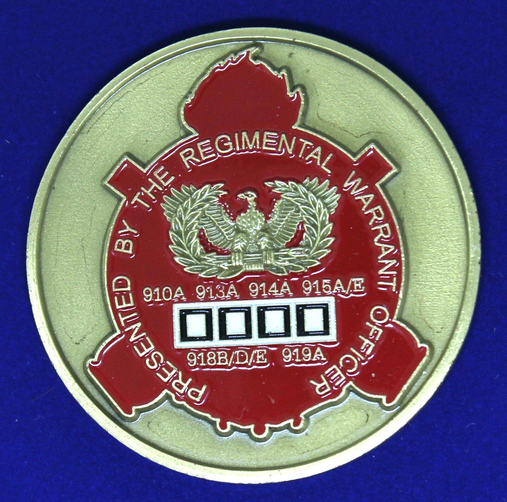 US Army Ordnance Corps The Regimental Warrant Officer Challenge Coin C-9