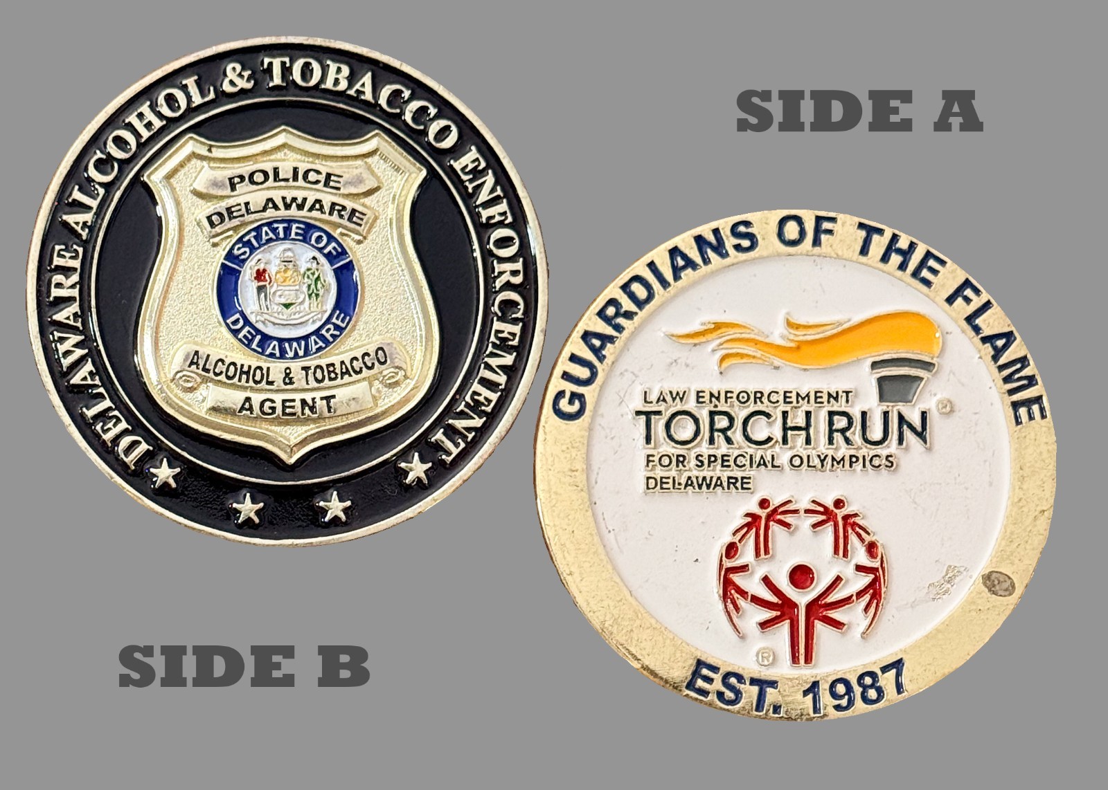 Delaware ATF Torch Run Special Olympics Challenge Coin 1#28 gallery