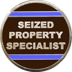 BL18-021 Seized Property Specialist SPC Challenge Coin Thin Blue Line Custodian