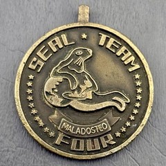 SEAL Team Four MALADOSTEO Challenge Coin Pendant w/ Loop Navy SEALs NSW NSWG