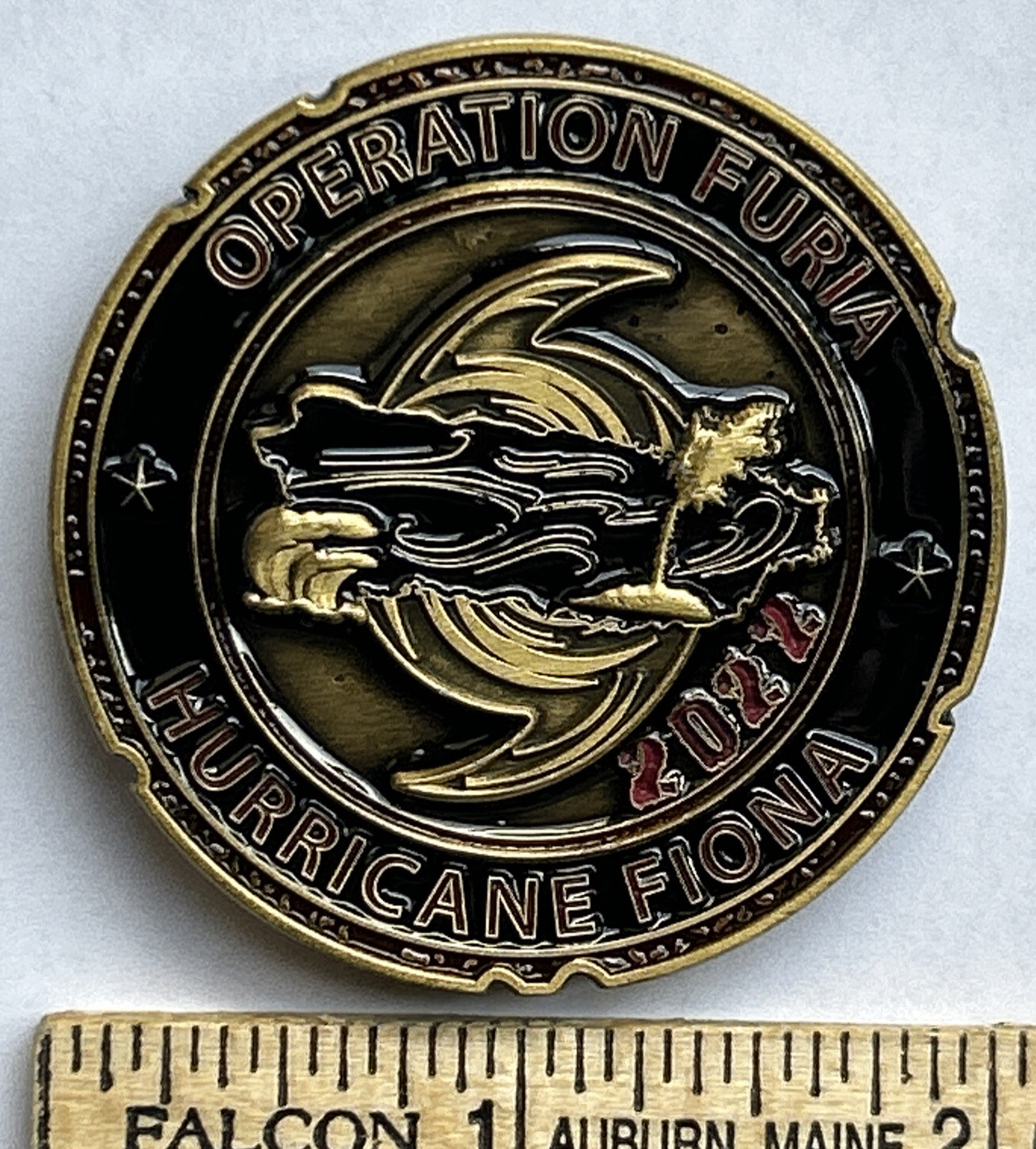 2022 NEW JERSEY STATE POLICE PUERTO RICO POLICIA HURRICANE RELIEF CHALLENGE COIN gallery