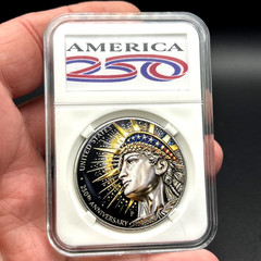 Lady Liberty *250TH ANNIVERSARY USA* 1776-2026 Commemorative Rep Coin w Case