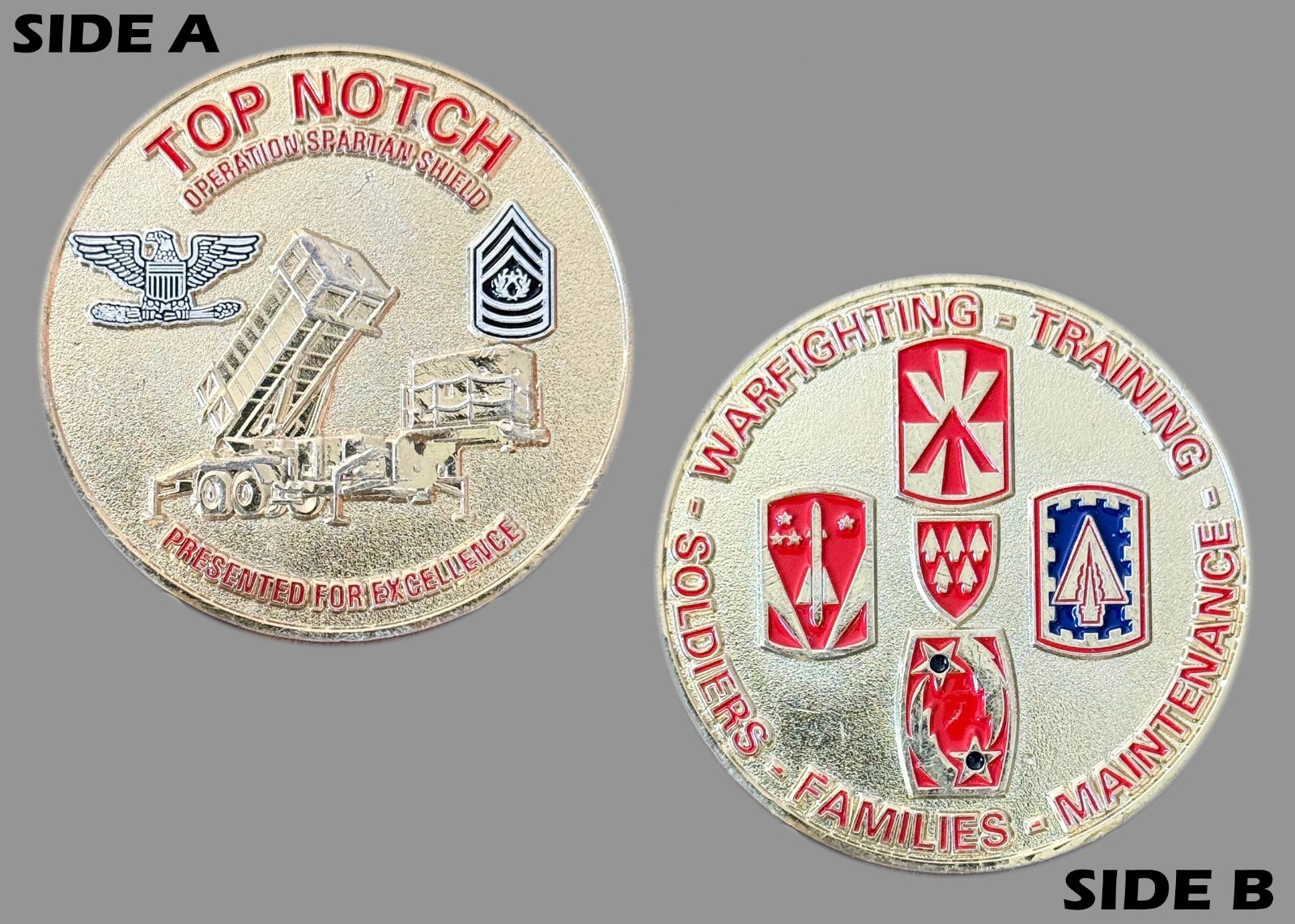 Top Notch Operation Spartan Shield Excellence Challenge Coin M#8 gallery