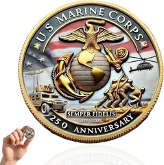 USMC Challenge Coin/Medal, 250th Anniversary U.S.Marine Corps United States
