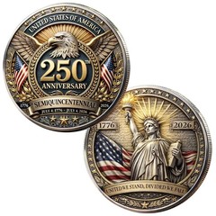 United States 250 Anniversary Challenge Coin Commemorative US 1-pc bd