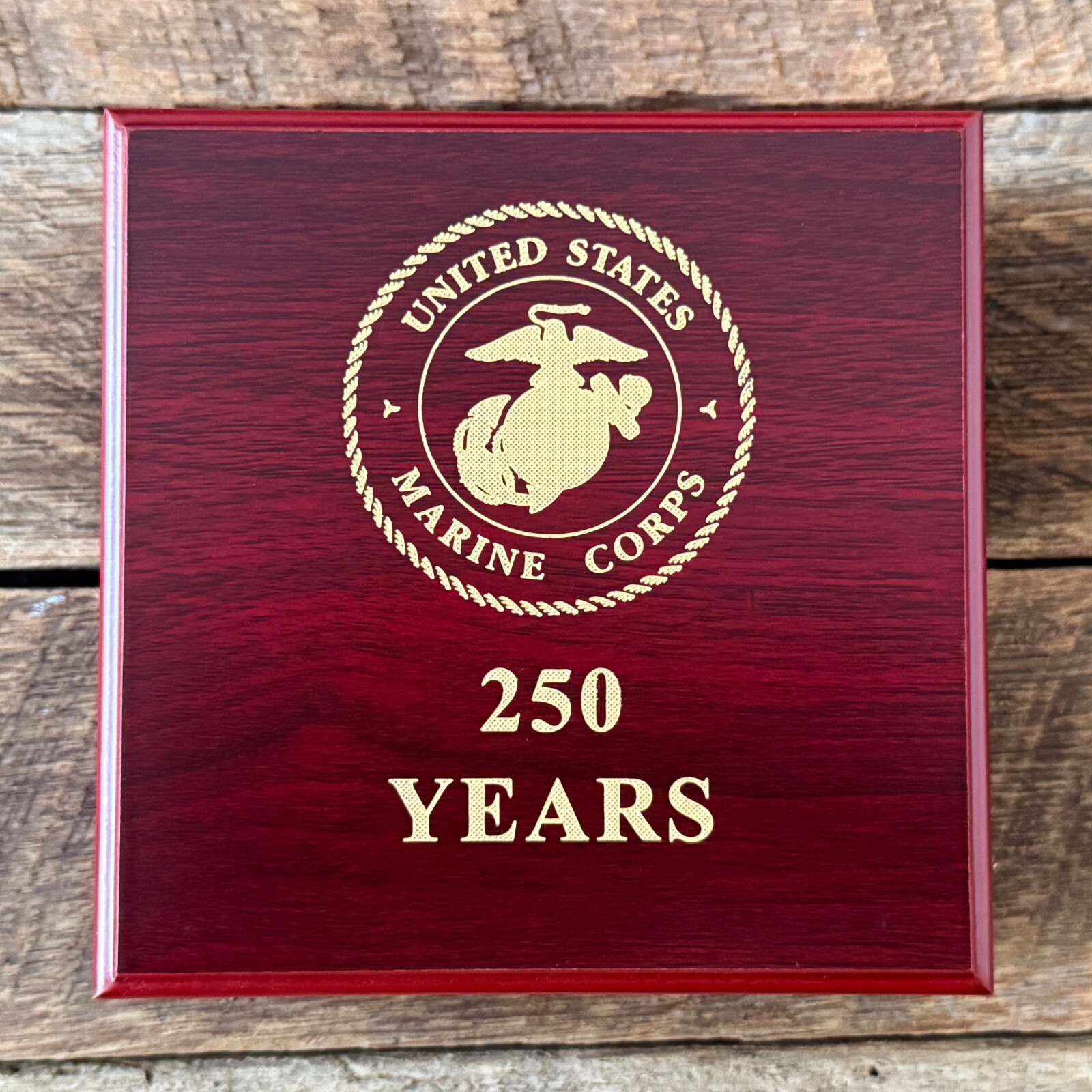 U.S. Marine Corps 250th Anniversary Challenge Coin With Box gallery