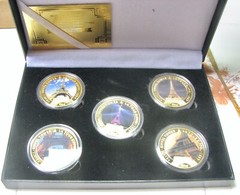 Paris, Collection set of 5 coins. Challenge Coins. Souvenir. SP31.
