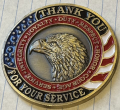 Military Thank You for Your Service Veteran Challenge Coin~SHIPS FROM USA