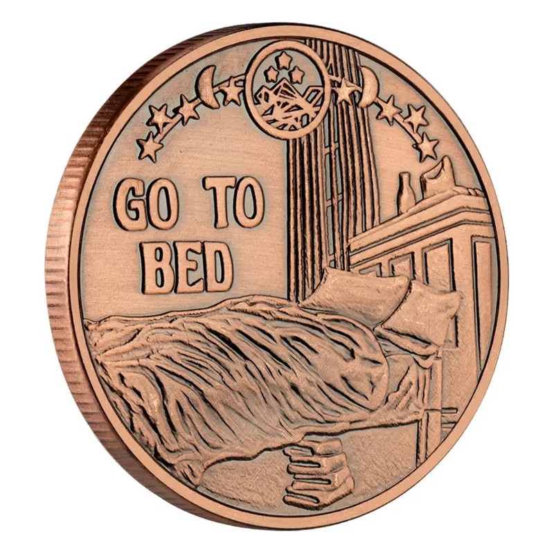 2025 New Style Copper Plated Decision Coin Go To Bed or One More Chapter Coin gallery