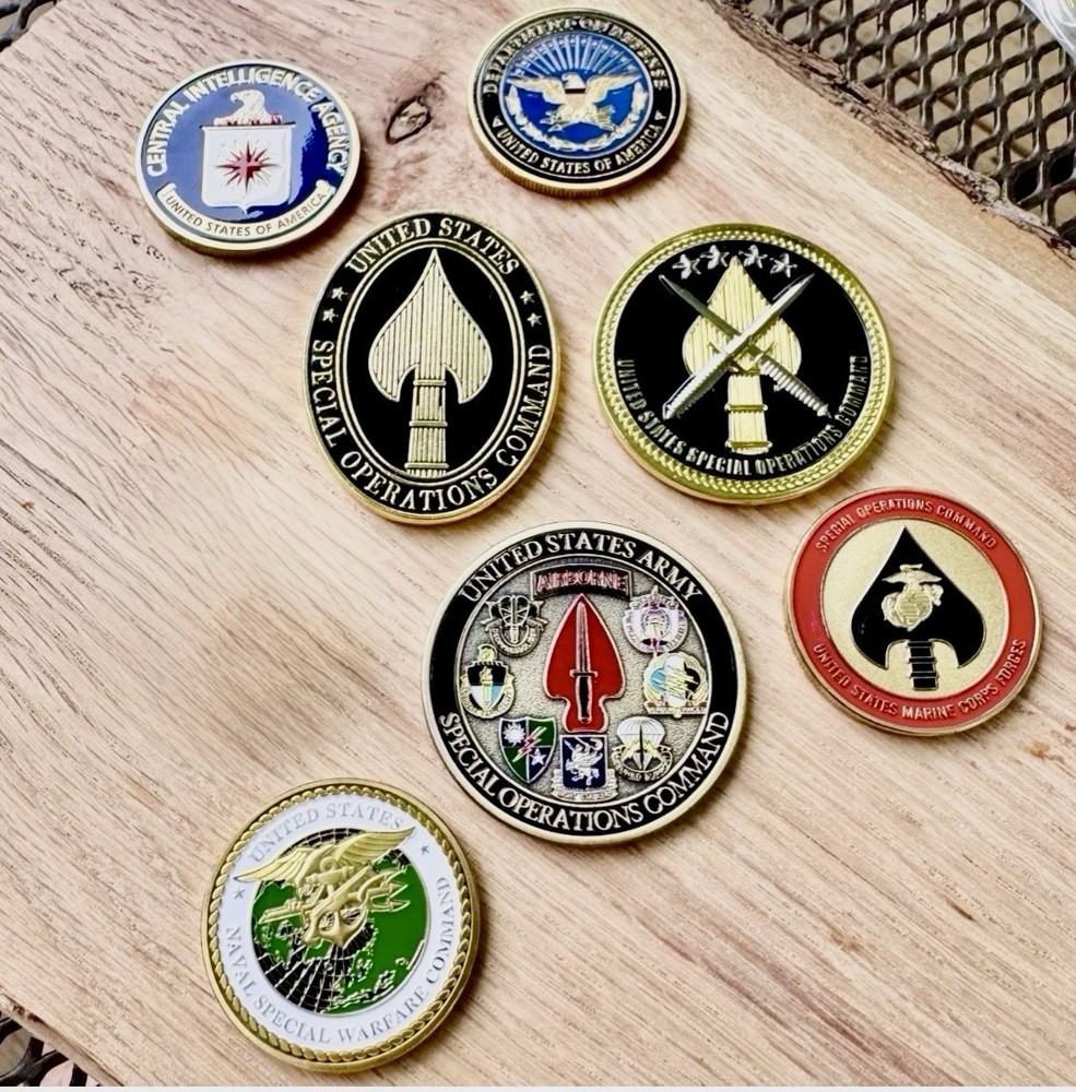 DOD CIA Special Operations Challenge Coin set. USSOCOM USMC USN SEAL DELTA