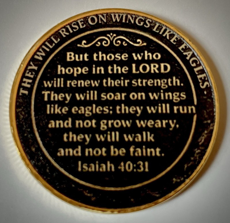 14 Eagle Isaiah 40:31 Challenge Coin-2D-Flat-Stickers-14 Coin Lot-Gold Colored gallery