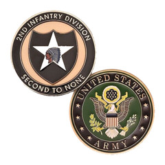 ARMY 2ND INFANTRY DIVISION SECOND TO NONE 1.75″ CHALLENGE COIN
