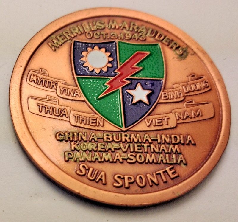 1984 CHALLENGE COIN 3rd RANGER BN CHINA BURMA INDIA PANAMA SOMALIA KOREA 43'-45' gallery