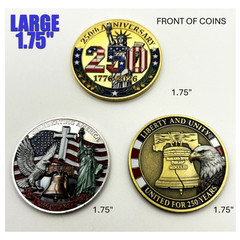 3 Pcs 250TH ANNIVERSARY *UNITED STATES OF AMERICA 1776-2026* Commemorative Coins
