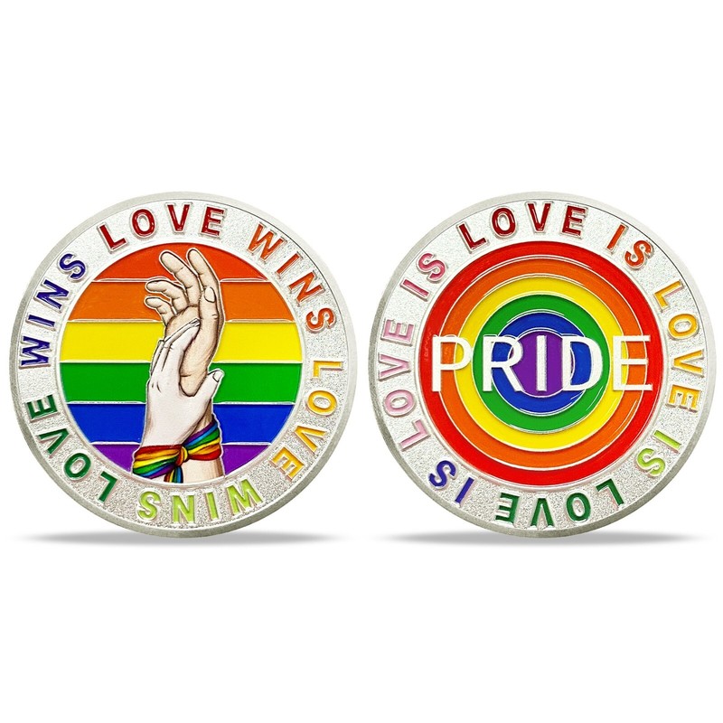 Rainbow Flag Gay Pride Challenge Coin LGBTQ Gay Lesbian Marriage Equality Gifts gallery