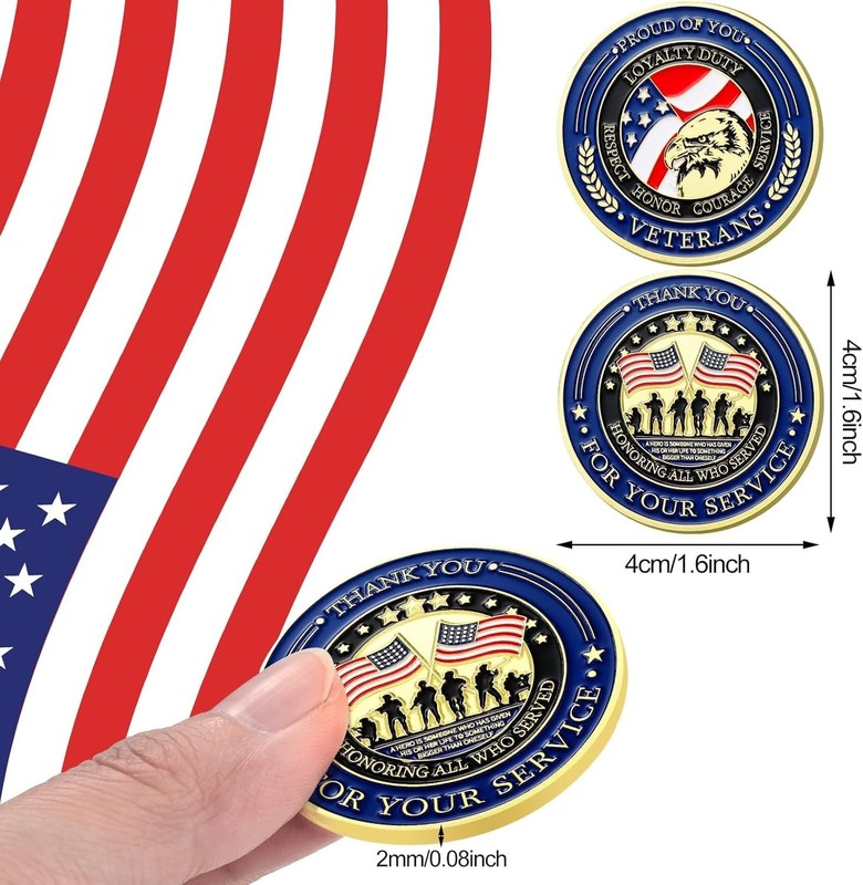 80 Pcs Military Challenge Coins Veterans Appreciation Gifts for Men Classic gallery