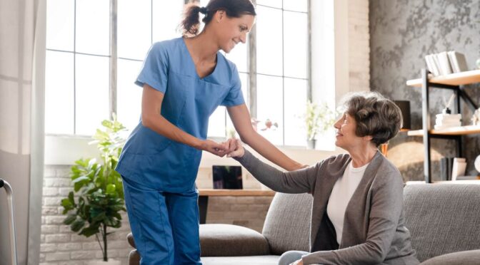 Spectrum Home Care Services - Nurse caretaker caregiver doctor helping assisting aiding old elderly disable immobile handicapped